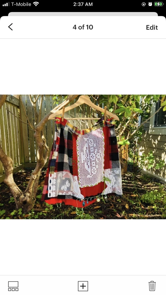 Poncho envolvente falda reciclada lana cachemir algodón encaje un bolsillo envío gratuito Foto 4 de 4