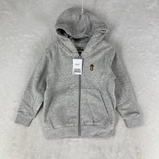Next Clothing Hoodie Kids Sz 5 Grey Stag Logo Zip Up Casual NEW $35