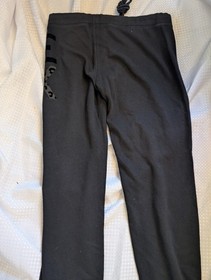 vintage PINK Victoria's Secret Black Sweats M Leopard Print 