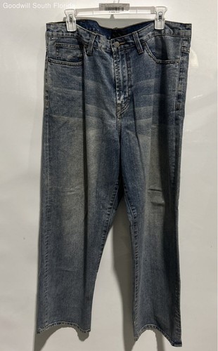 Sean John Mens Blue Denim Garvey Loose Fit Straight Leg Jeans Size W34xL30