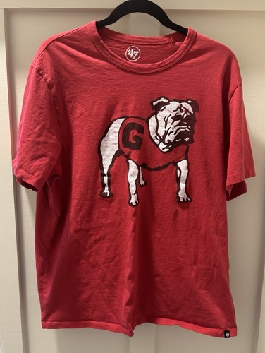 Men's '47 Red Georgia Bulldogs Premier Franklin Logo T-Shirt XXL EUC - Picture 1 of 5