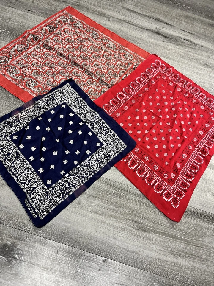 Lote de 11 pañuelos vintage de algodón multicolor de color rápido hechos en EE. UU. Foto 3 de 4