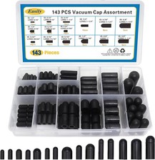 143 Pcs Rubber Vacuum Caps Assortment, 15 Package Dimensionss Rubber Caps, Hose