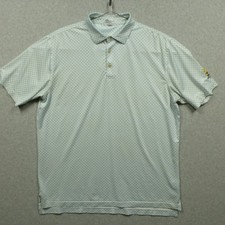 Peter Millar Polo Shirt Summer Comfort Mens Large White Skull Print golf Active
