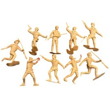 LOT 9 Vintage 1964 Marx Frontiersman / Daniel Boone Figures Toy Caramel - 6 Inch