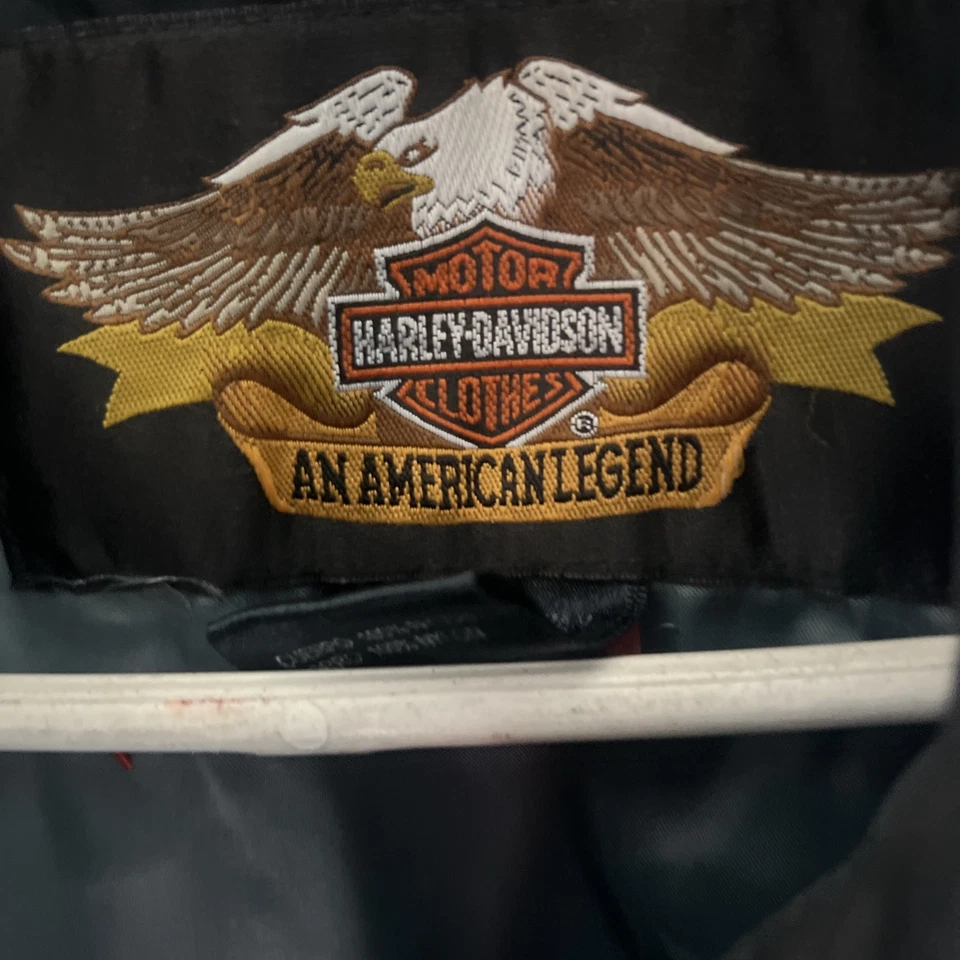 Harley Davidson women’s L Rain Jacket PVC Reflective Stripes Black Motorcycle - Image 2 of 4