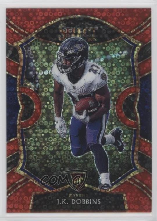 2020 Panini Select Concourse Red Disco Prizm 18/49 JK Dobbins #52 Rookie RC 0z0n