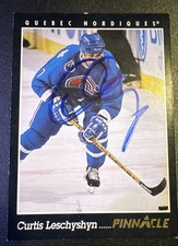 Autographed 1993-94 Pinnacle - Curtis Leschyshyn #49 - TTM No COA