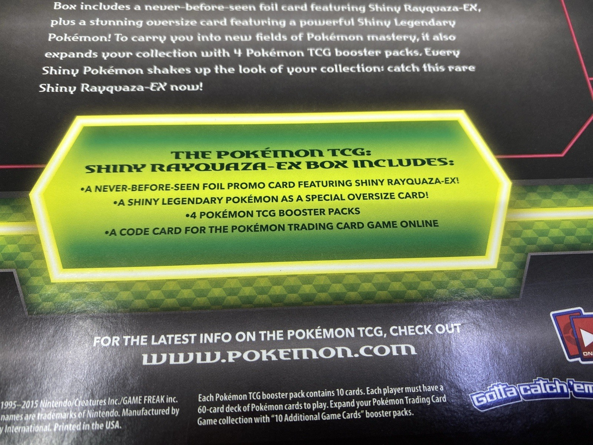 pokemon cards shiny rayquaza ex box Amazon.com: Pokemon TCG: Shiny Rayquaza-EX Box Card Game : Toys & Games main image 1