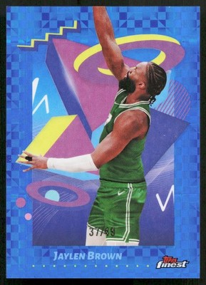 2024-25 Finest #205 Jaylen Brown Blue X-Factor #/49