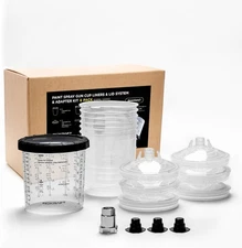 Disposable Paint Spray Gun Cup, Standard 22 Ounce (650ml) Kit with 6 Cups and...