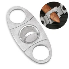 Pocket Double Blades Smoking Cigar Cutter Stainless Steel Cigars Knife Scissors
