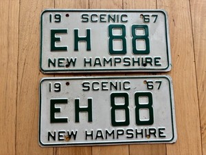 1967 New Hampshire License Plate Pair