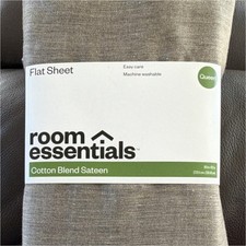 Room Essentials Queen Flat Sheet Cotton Blend...