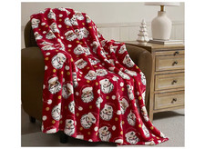 Hallmark Plush Throw Blanket   Red Santa, 50" x 70"