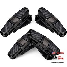 4 Pcs Sunglasses Holders for Car Sun Visor, Glasses Ticket Card Clip Black