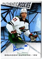 2021-22 UD SP Game Used Authentic Rookies Blue Auto BRANDON DUHAIME #136 Wild RC