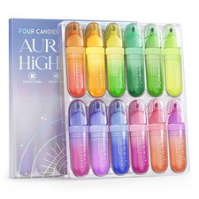 12 Pcs Highlighters Assorted Colors, Cute Pastel Highlighter Set, Dry Quickly...