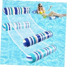 Pool Floats Adult - 2 Pack Inflatable Pool Floats Hammock Lounge Blue Stripes