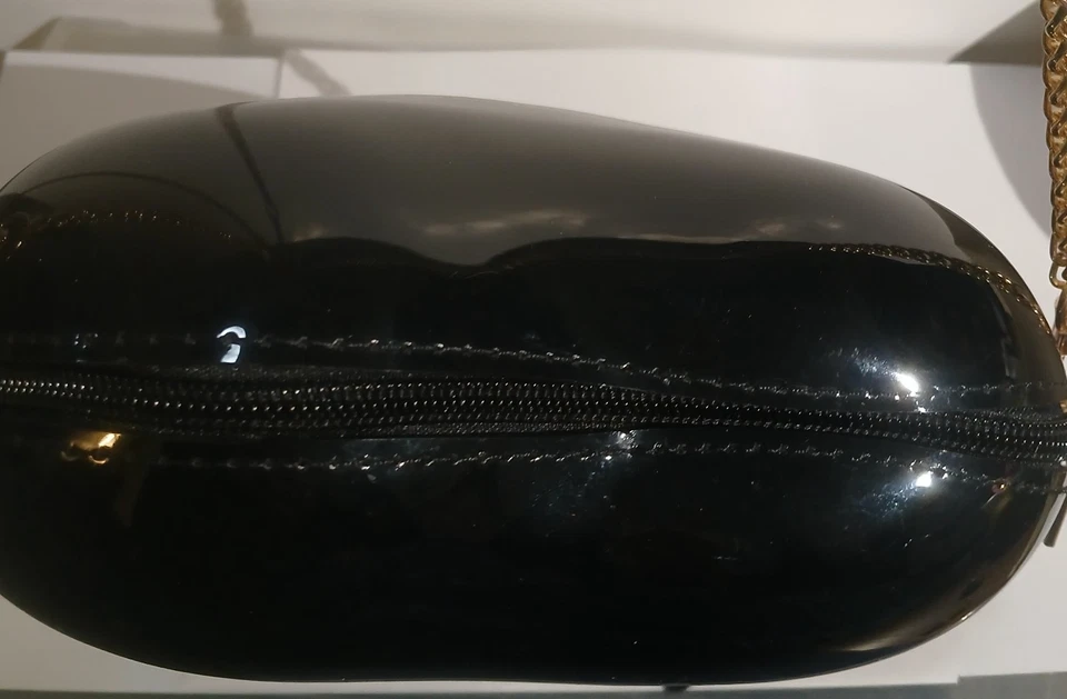 Bolso Bandolera Deluxity LA Negro Forma de Corazón 3D Jalea Correa de Cadena Foto 4 de 4