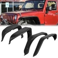 Metal Textured Tubular Fender Flares For 2007-2018 Jeep Wrangler JK 2/4 Doors