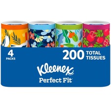Perfect Fit Facial Tissues, 4 Cannisters, 50 Tissues per Can, 2-Ply 200 Tota...
