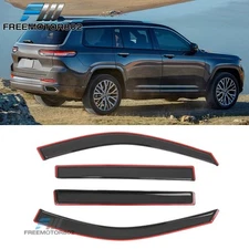 For 21-25 Jeep Grand Cherokee L In Channel Window Visors Smoke Acrylic Deflector