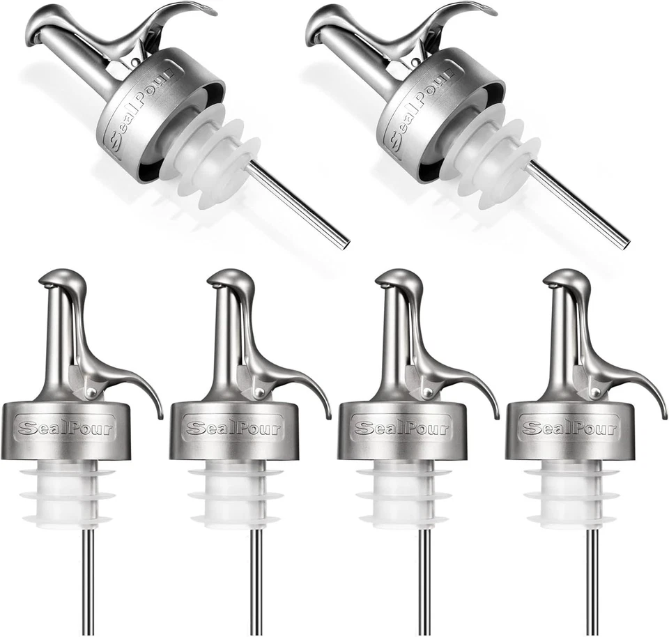 Paquete de 6 caños de acero inoxidable reutilizables para botellas - vertido sin desorden Foto 3 de 4