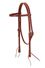 Weaver Leather Burgundy Latigo Leather Browband Headstall with Nickel Hardware