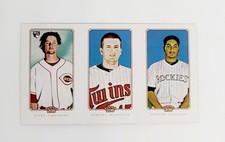 RARE TEST PROMO UNCUT SHEET 2010 Topps 206 MIKE LEAKE GLEN PERKINS CHACIN MINI 