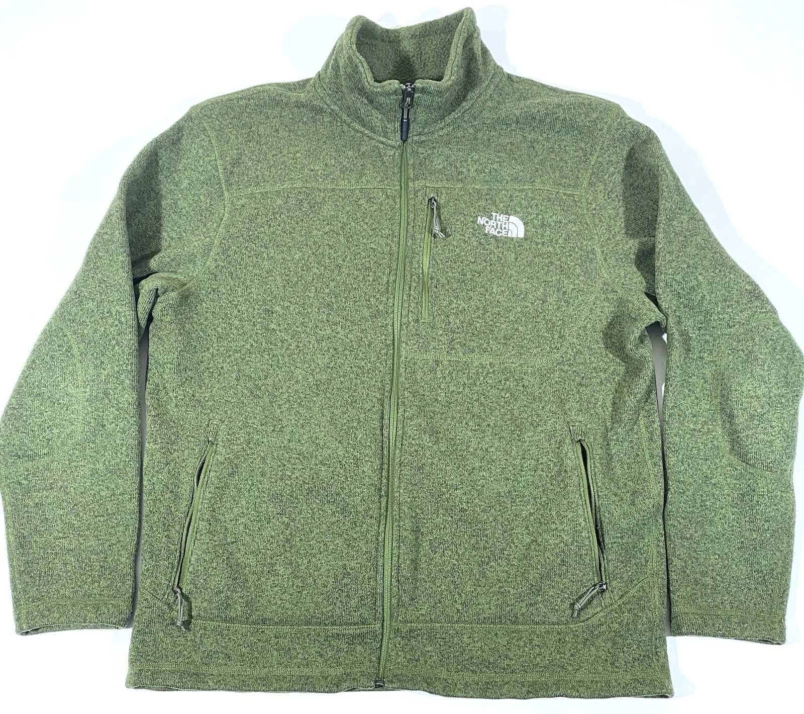 The North Face Full Zip Pockets Jacket Fleece Lined Sweater Mens XL