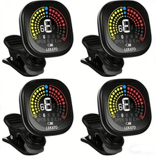 1/2/4x Clip On Guitar Chromatic Tuner Rechargeable fr Guitar Bass Ukulele Violin