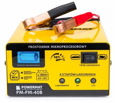 Batterieladegerät Mikroprozessor 15 A 6/12V Automatisch Ladegerät Diagnostik PWM