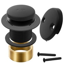 Matte Black Bathtub Drain Tip-Toe Tub Trim Set with Two-Hole Overflow Facepla...