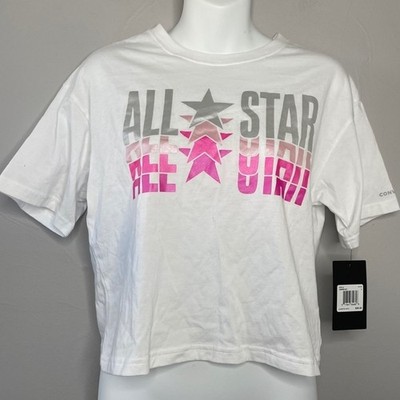 CONVERSE All Star Boxy Graphic Tshirt Kids Girls Tee Large Emo Skater Grunge Alt