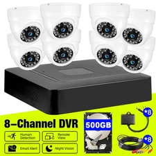 5MP 8CH Home Security Camera System, 4pcs Wired Camera with 500G Hard Drive