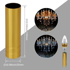 Candle Sleeves Crystal Chandelier E14 Light Socket Cover 25*100mm Gold