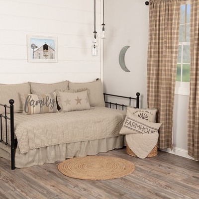Sawyer Mill Farmhouse Charcoal Ticking Stripe 5pc Daybed Quilt Set VHC Brands