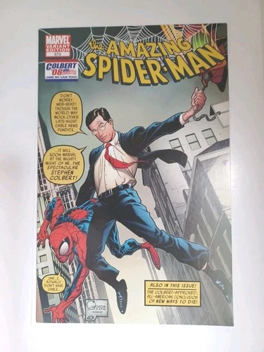 The Amazing Spider-Man #573 Stephen Colbert Variant 2008 Joe Quesada
