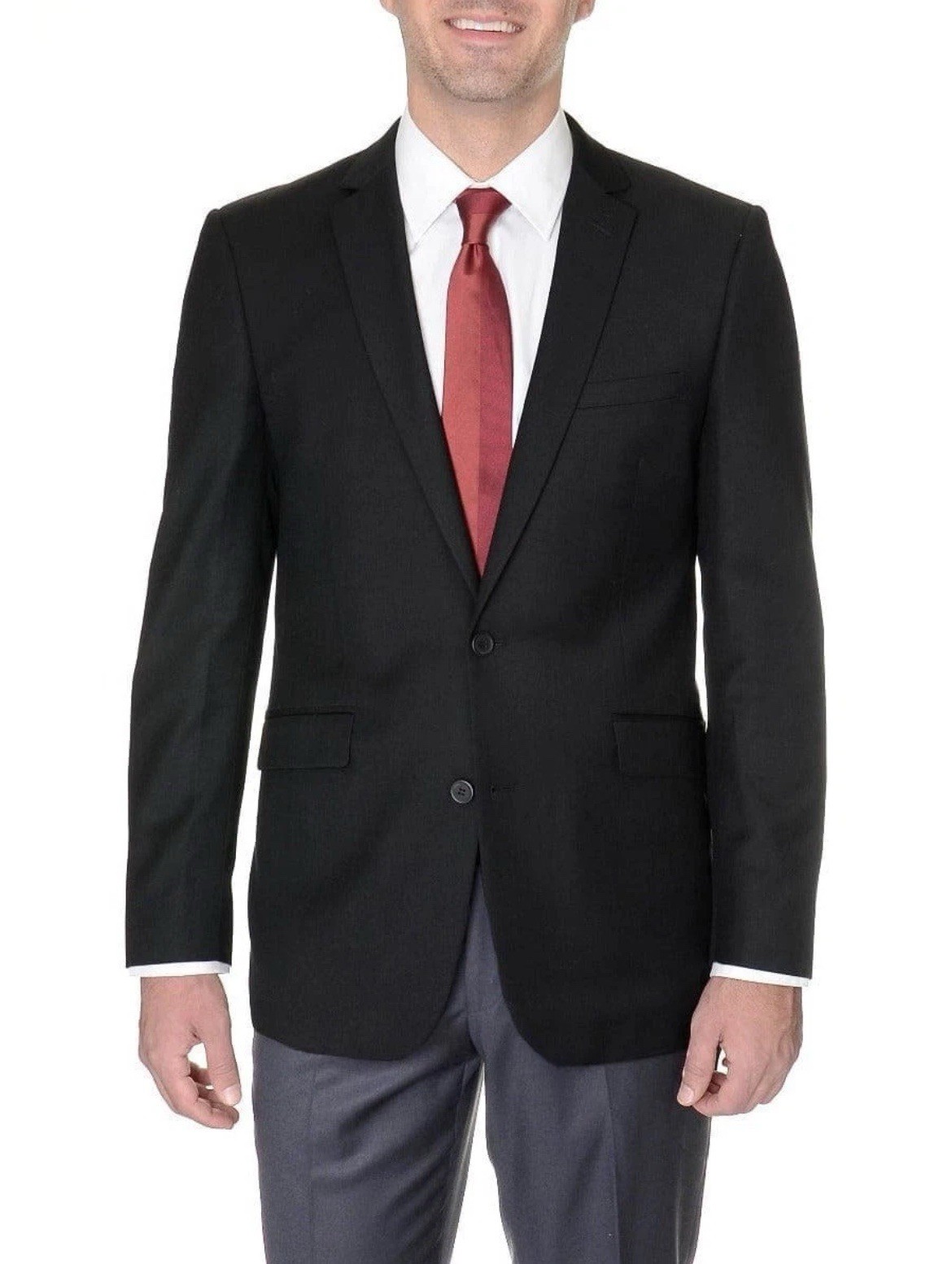 Creativo Classic Fit Solid Black Two Button Suit … - image 1