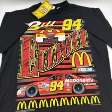 Vintage 1997 NASCAR Bill Elliott McDonalds Official Racing Shirt size Large NOS