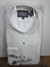 Mens Broadway Tuxmakers White Tuxedo shirt size M 32-33, new