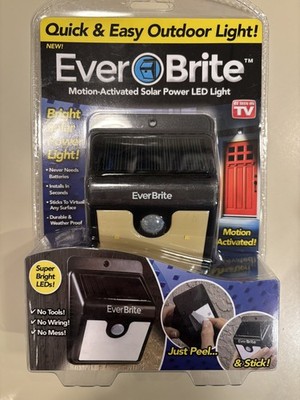 EVER BRITE MOTION ACTIVATED SOLAR POWER LED LIGHT ~ NEW IN SEALED PACKAGE