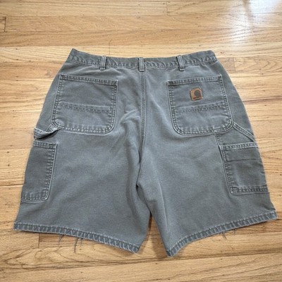 Vintage Carhartt Shorts B25 MOS Green Carpenter Utility Y2K 90s Size 38
