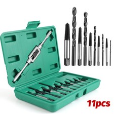 11Pcs Stud Screw Extractor Remover Hex Shank Damaged Bolt Easy Out Set M3-M12