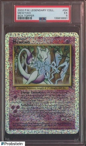 2002 Pokemon Legendary Collection Box Topper #S4 Mewtwo PSA 5 EX