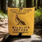 Vintage Texas Game Fish Porcelain Sign Wildlife Refuge Federal Project 6"X 6" US