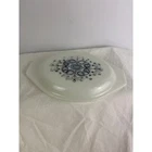 Vintage Pyrex Blue Horizon Opal White Milk Glass Oval Casserole Lid Replacement