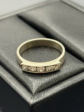 Vintage Sterling Silver 5-Stone Cubic Zirconia Band Ring Size 7.25 B10