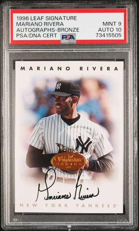1996 Leaf Signature Mariano Rivera Autographs Bronze PSA 9 Auto 10 NY Yankees